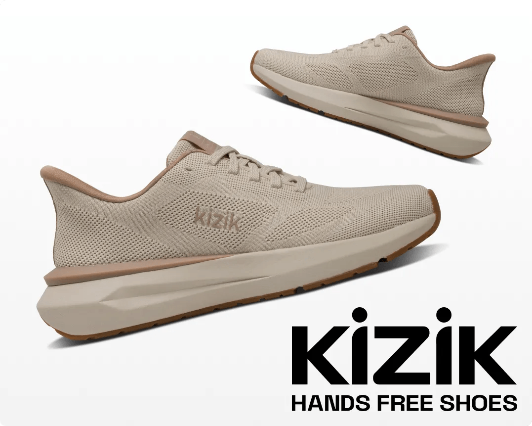 Featuring a pair of Kizik sneakers.