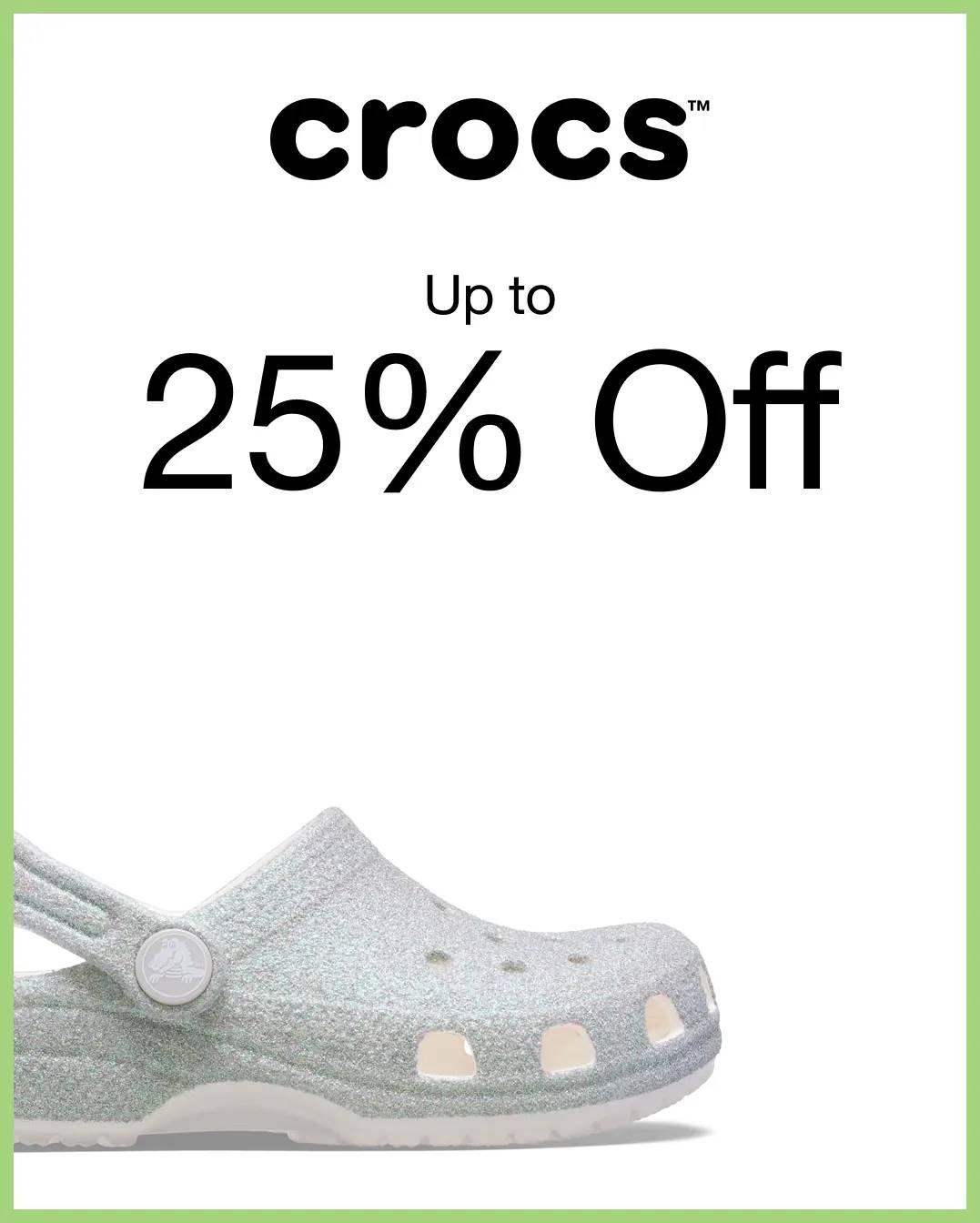 Up to 25% off Crocs