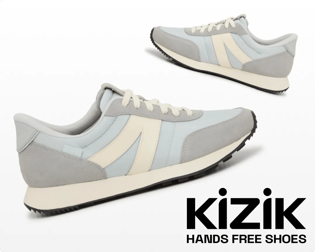 Featuring a pair of Kizik sneakers.
