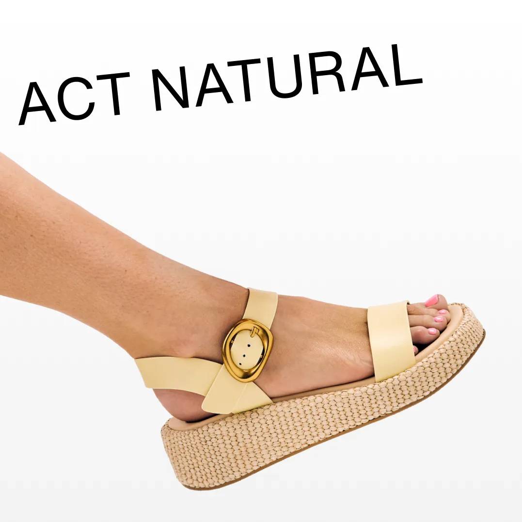 Featural a natural look sandal.