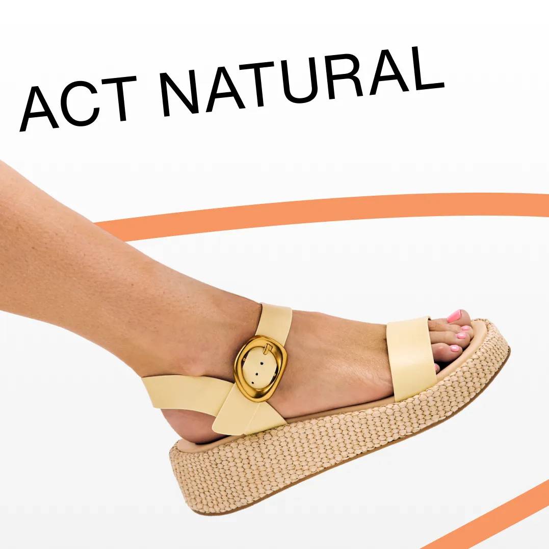 Featural a natural look sandal.