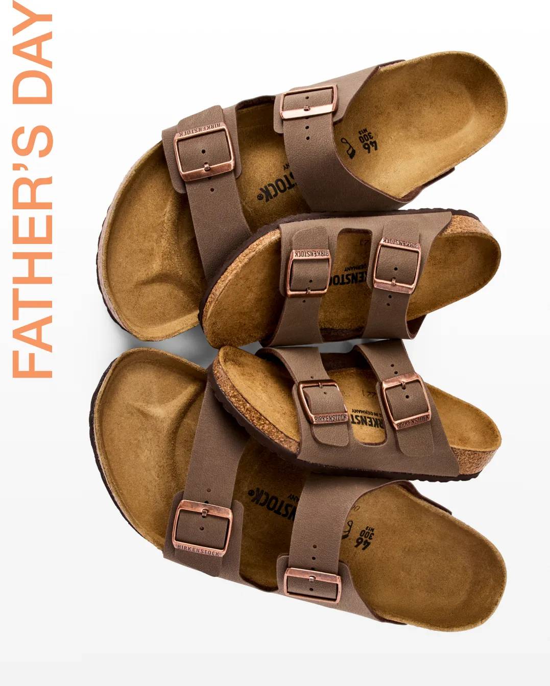Featruing an assortment of Birkenstock sandals.