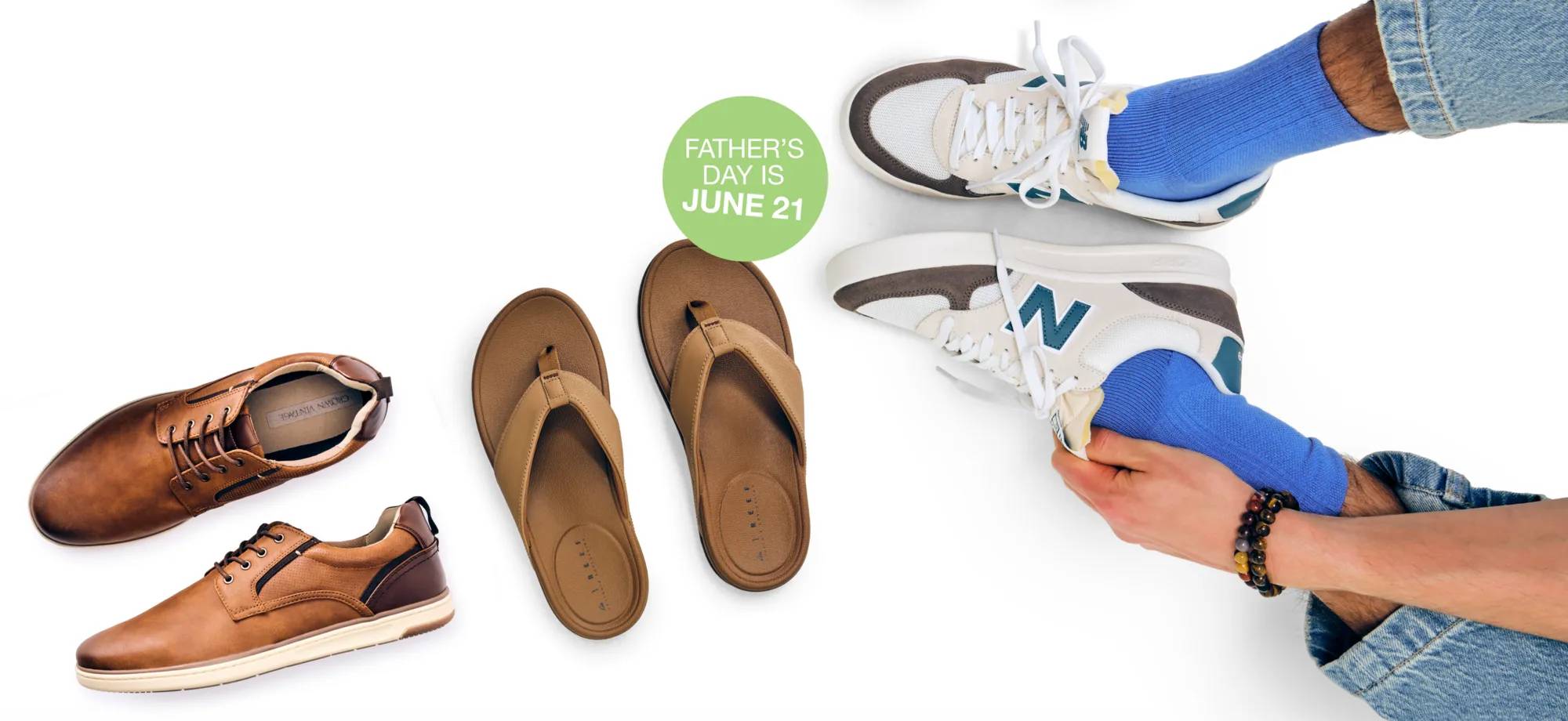 Featuring an assortment of men's shoes.