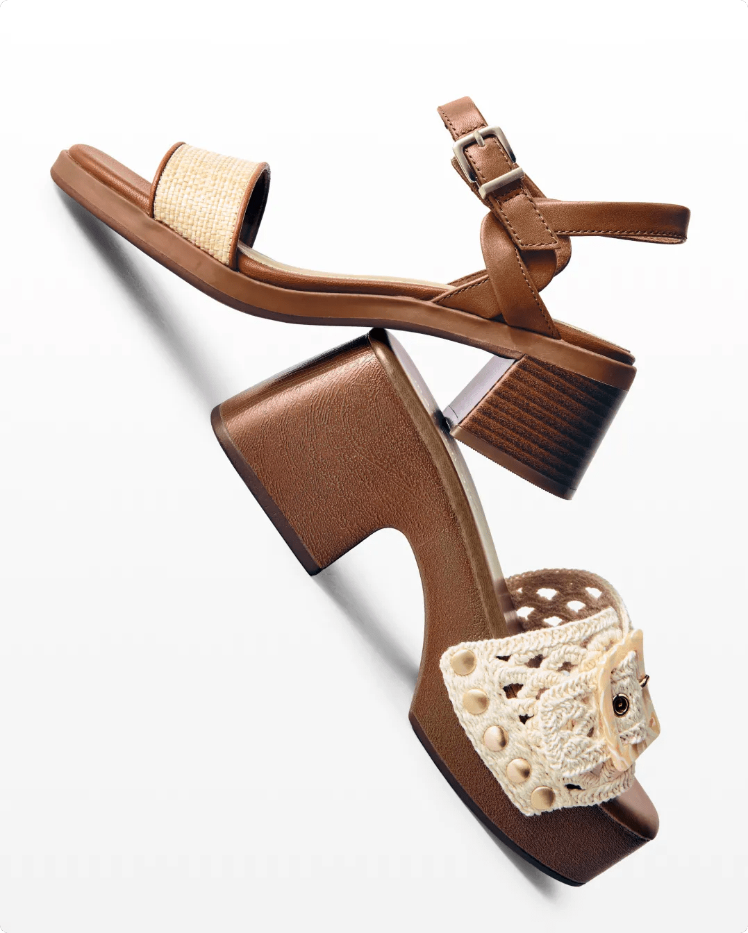 Featuring natural detail block heels perfect for graduation.