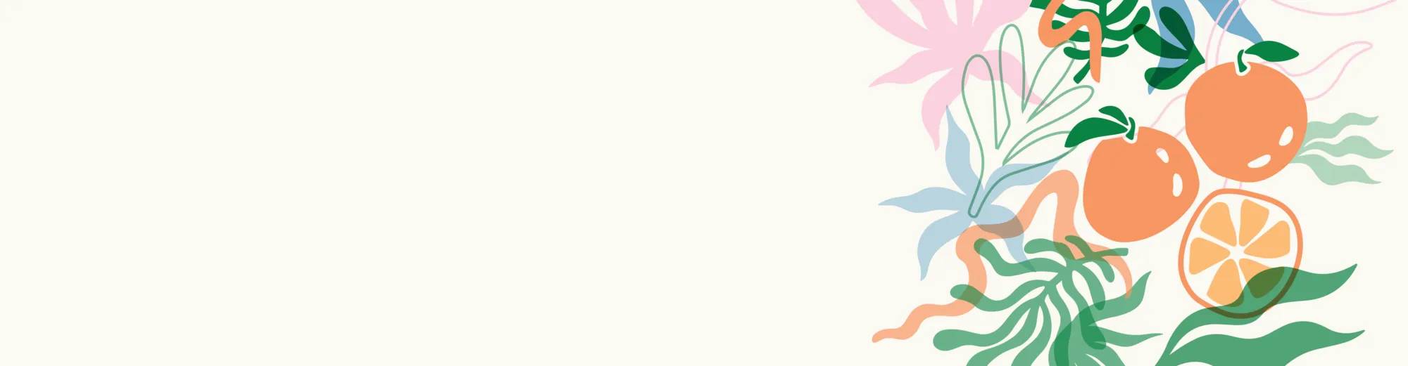 Featuring a citrus inspired background.