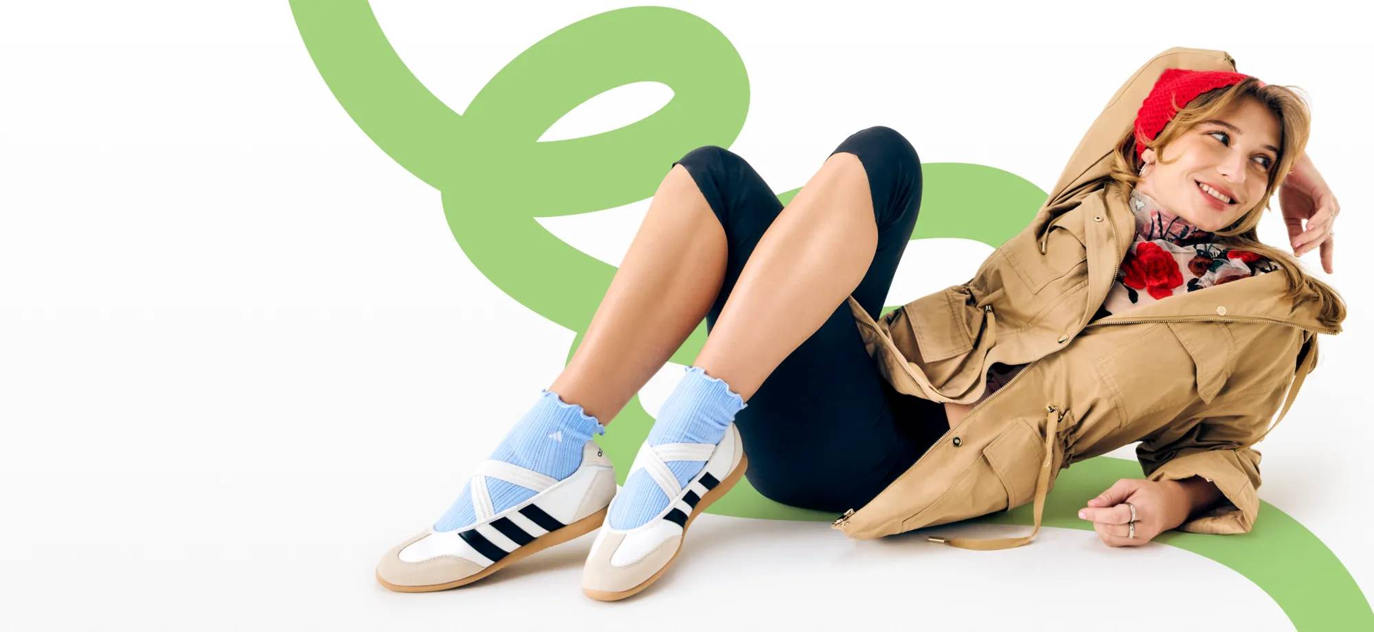 Featuring a model in the adidas Barreda Mary Jane.