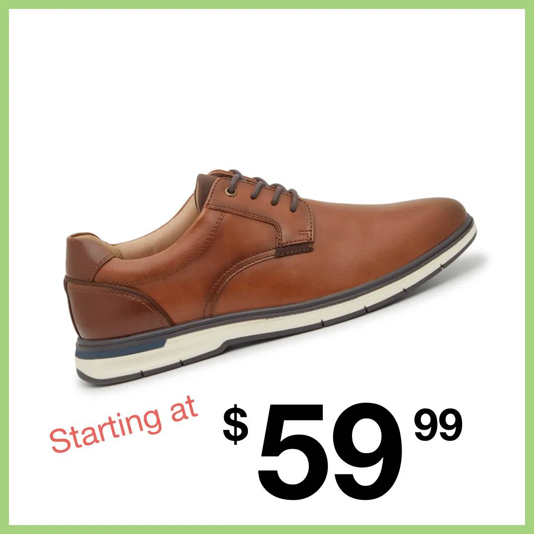 Featuring a men's hybrid dress shoe.
