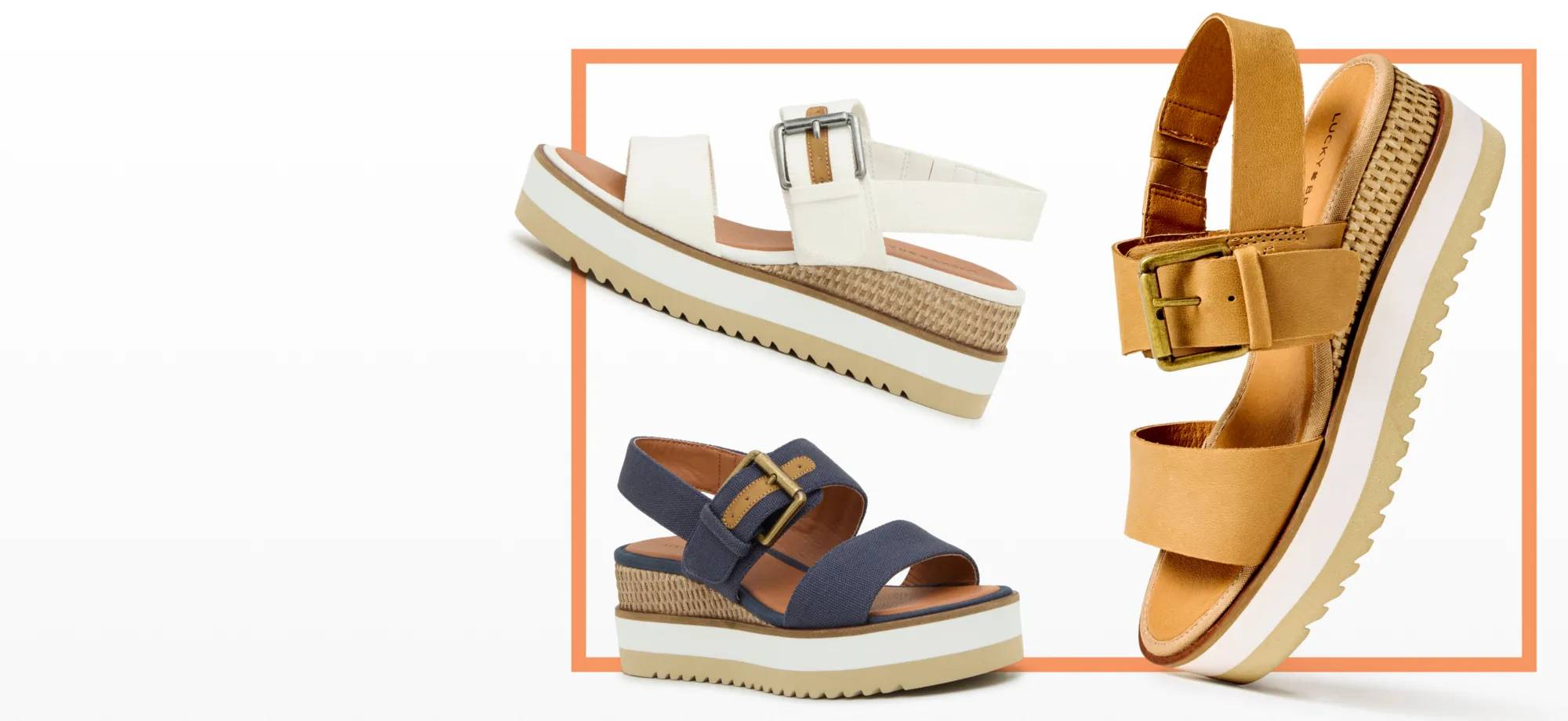 Featuring an assortment of women's sandals.