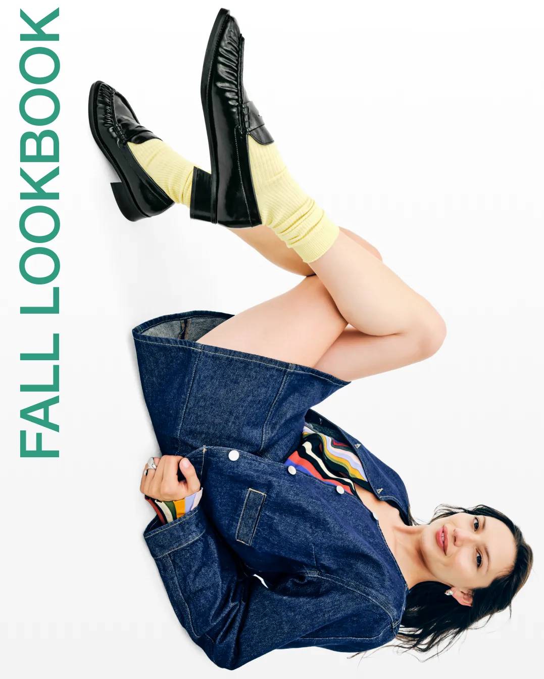 Featuring a woman wearing black loafers.