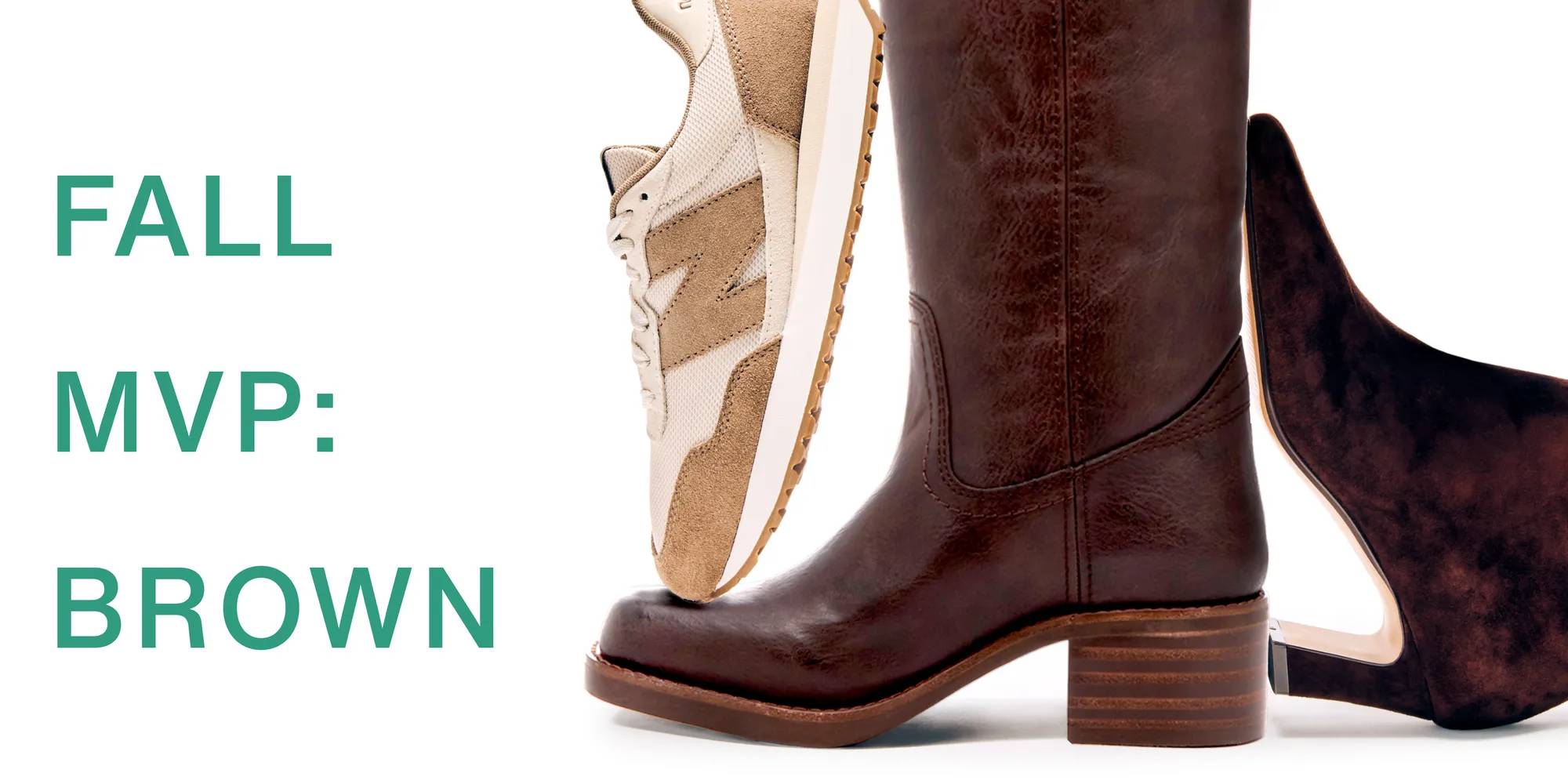 Featuring different styles of brown shoes.