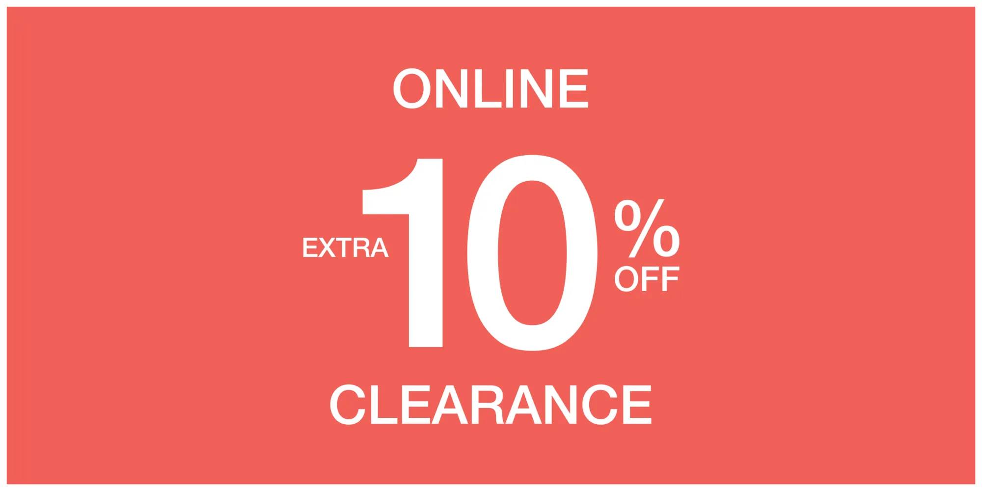 Extra 10% off clearance online