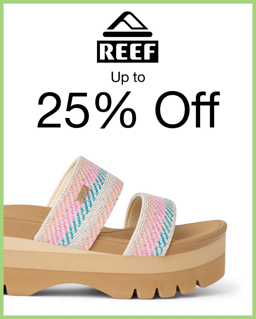 Featuring a sandal from Reef.