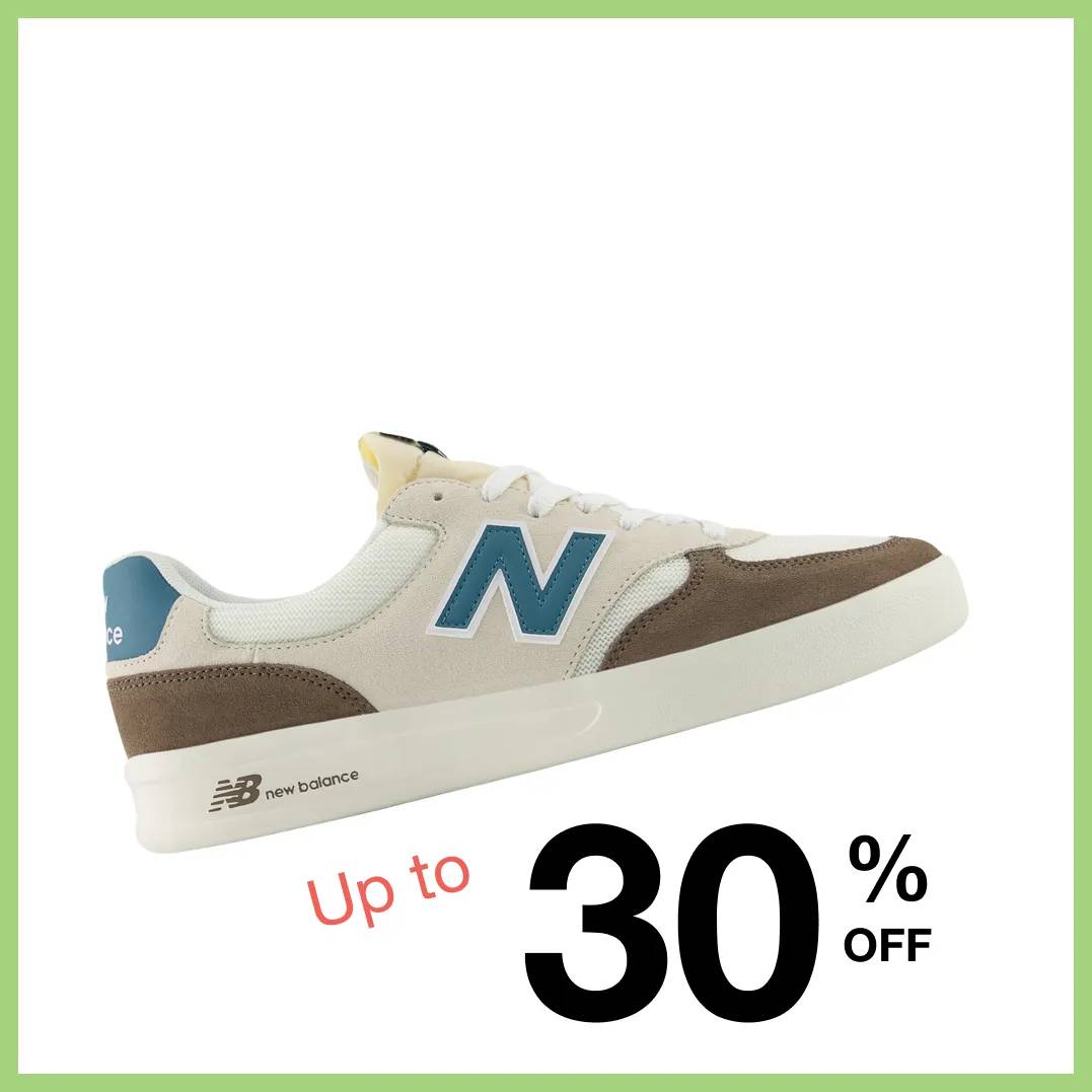 Featuring a men's New Balance sneaker.
