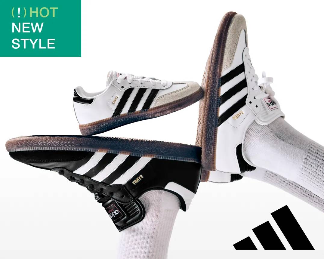 Featuring an assortment of adidas Samba Indoor sneakers.