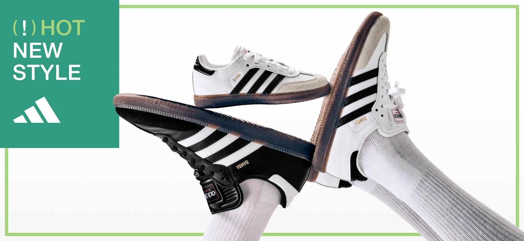 Featuring an assortment of adidas Samba Indoor sneakers.