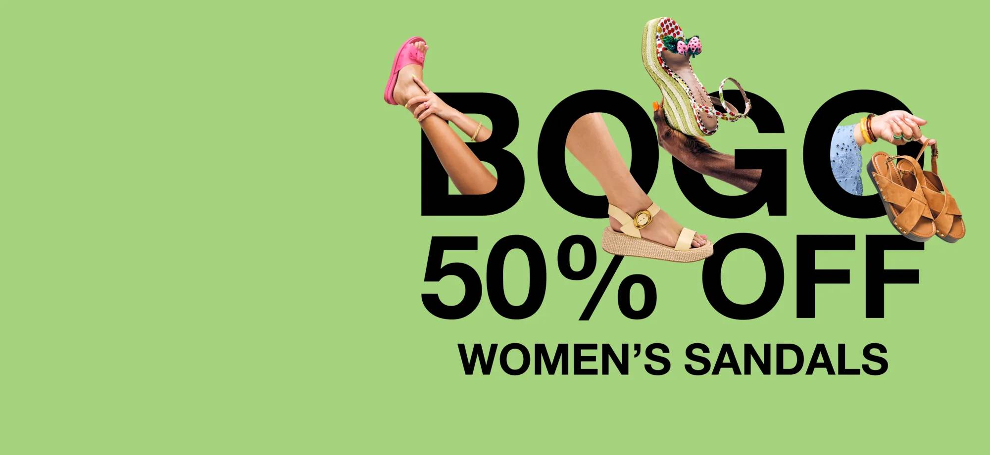 Featuring an assortment of women's sandals.