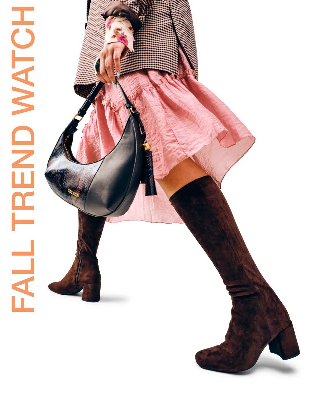Featuring an assortment of fall shoes in shades of brown.