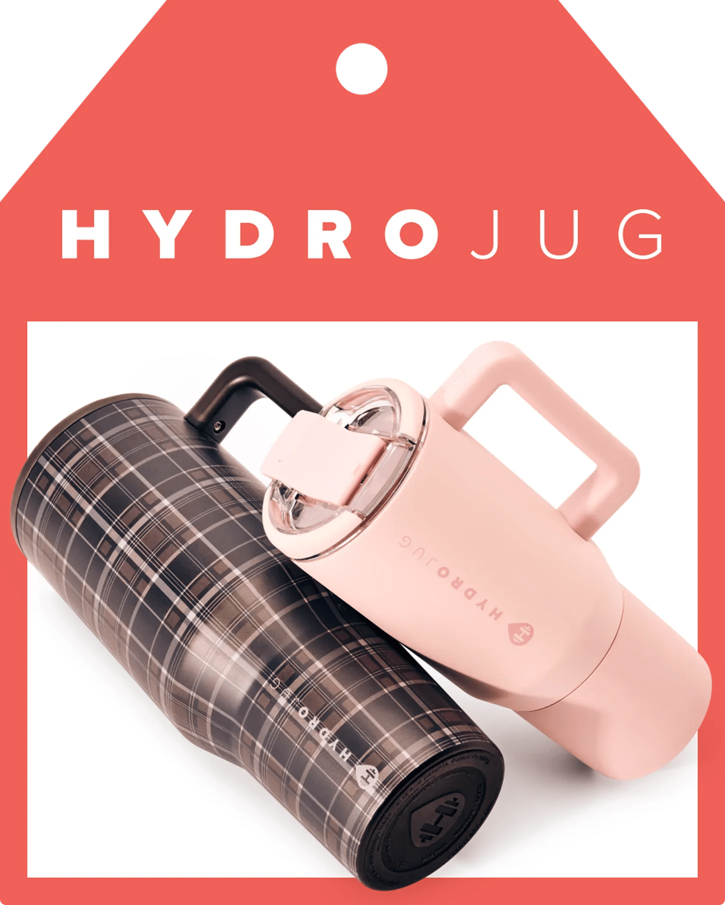 Featuring two Hydrojug water bottles.