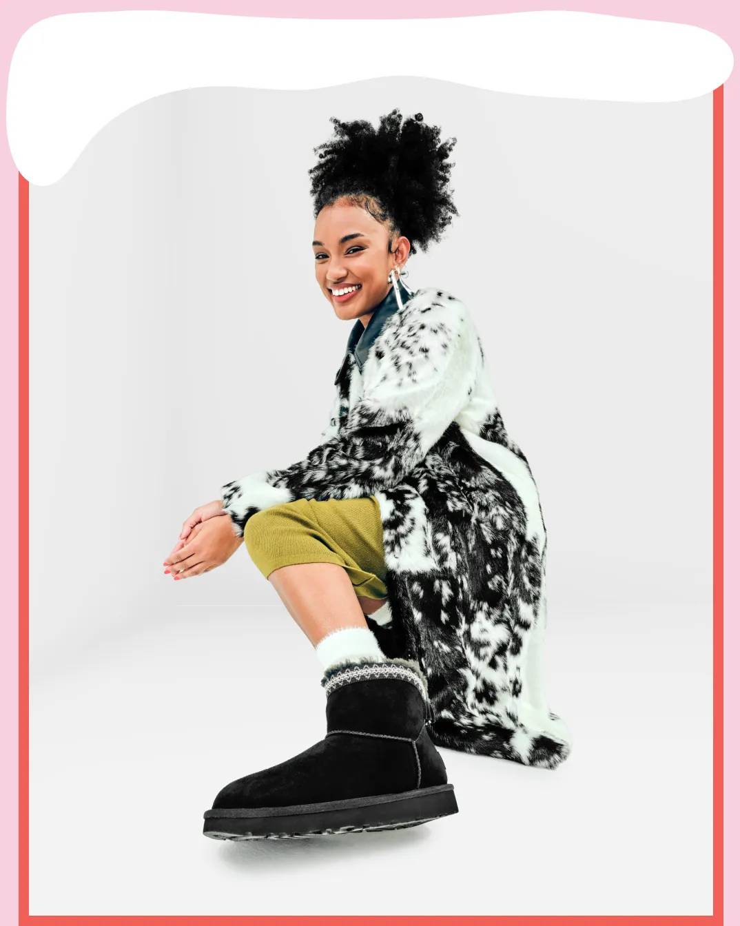 Featuring a model wearing tall boots