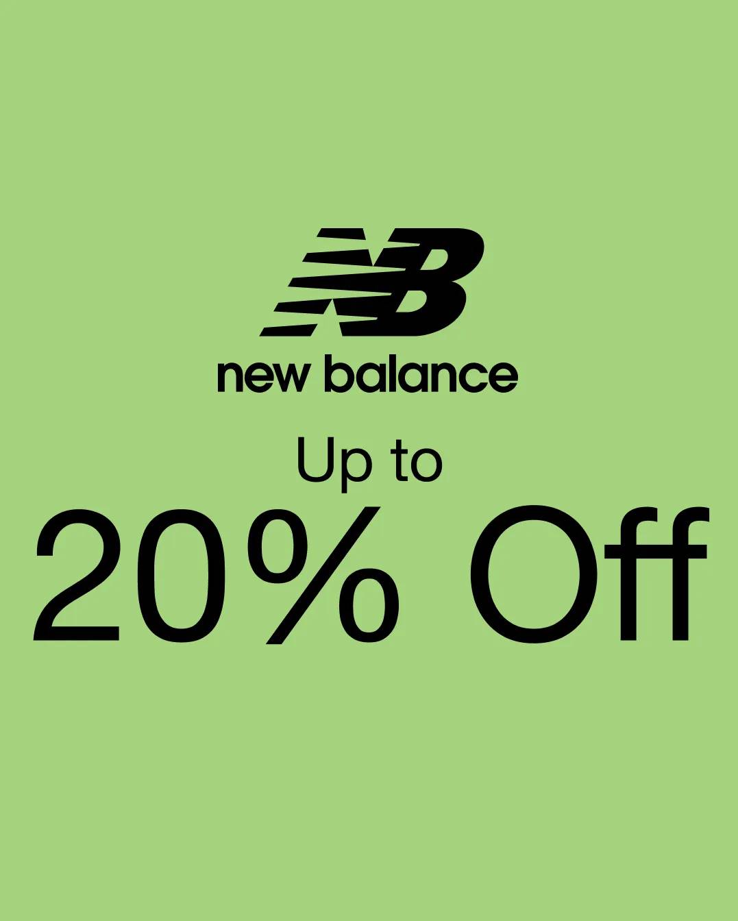 Up to 20% off New Balance