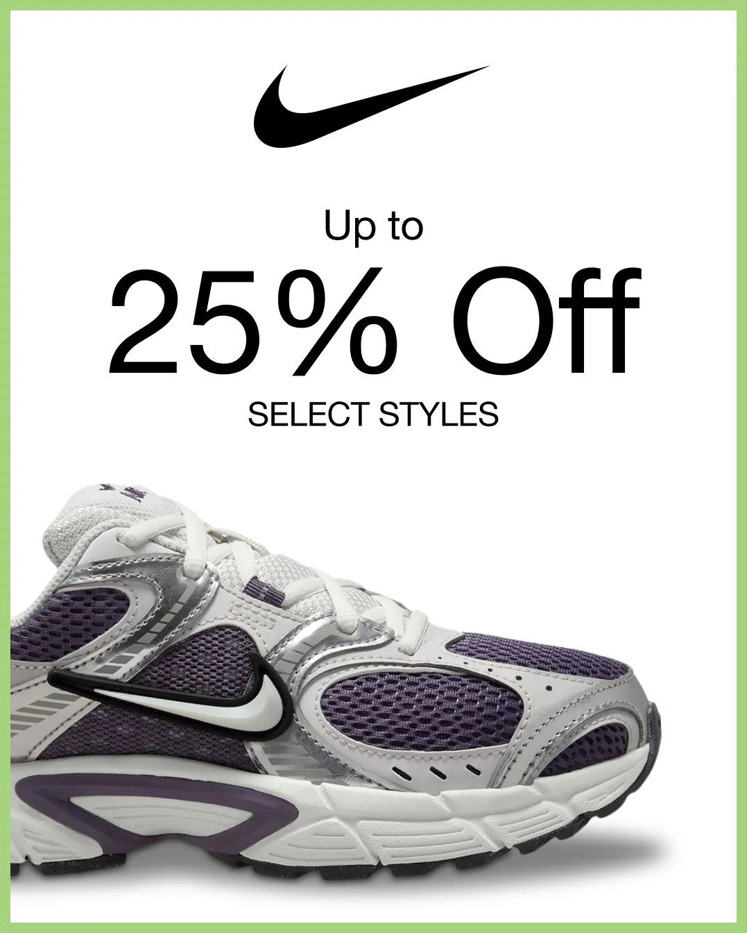 Featuring a black and white sneaker from Nike.