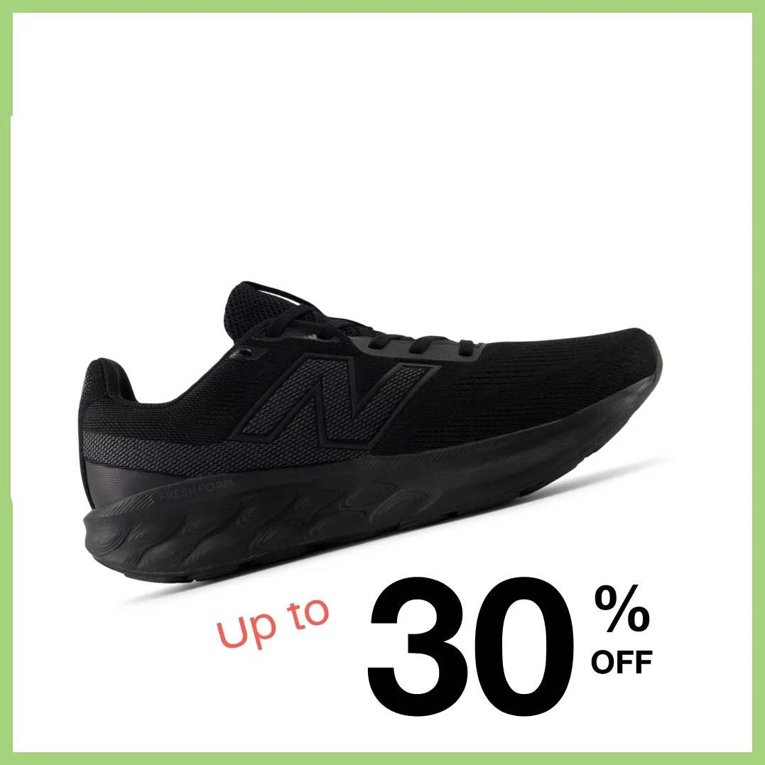 Featuring a men's black athletic sneaker.