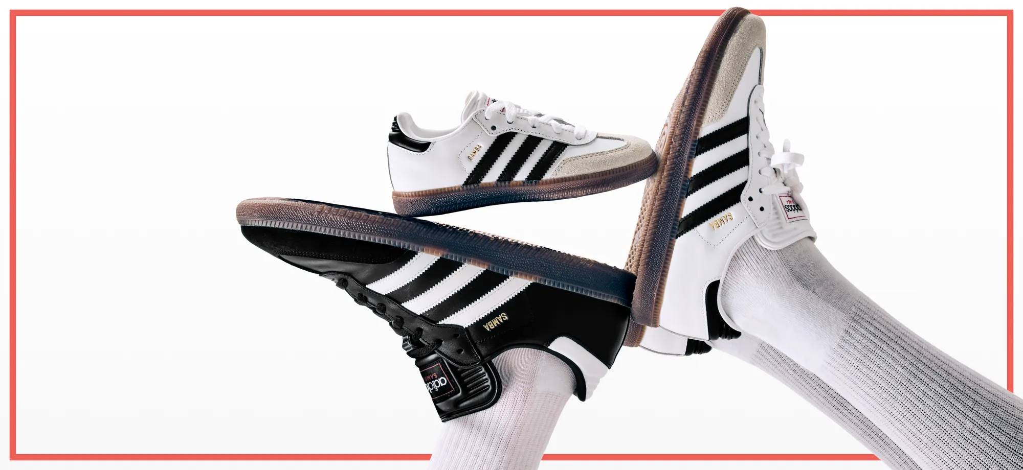 Featuring an assortment of adidas Samba Indoor sneakers.