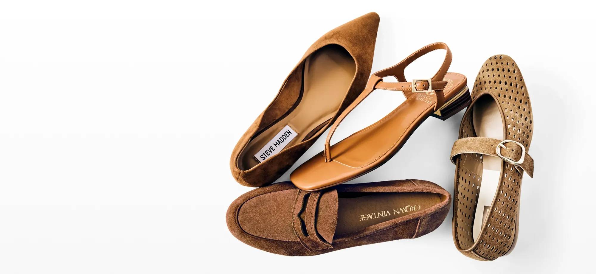 Featuring an assortment of brown shoes for fall.