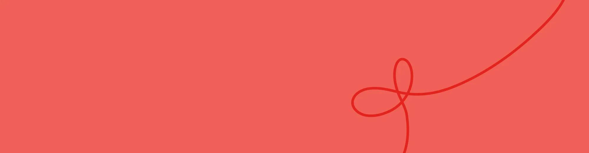 Red background with subtle squiggles.