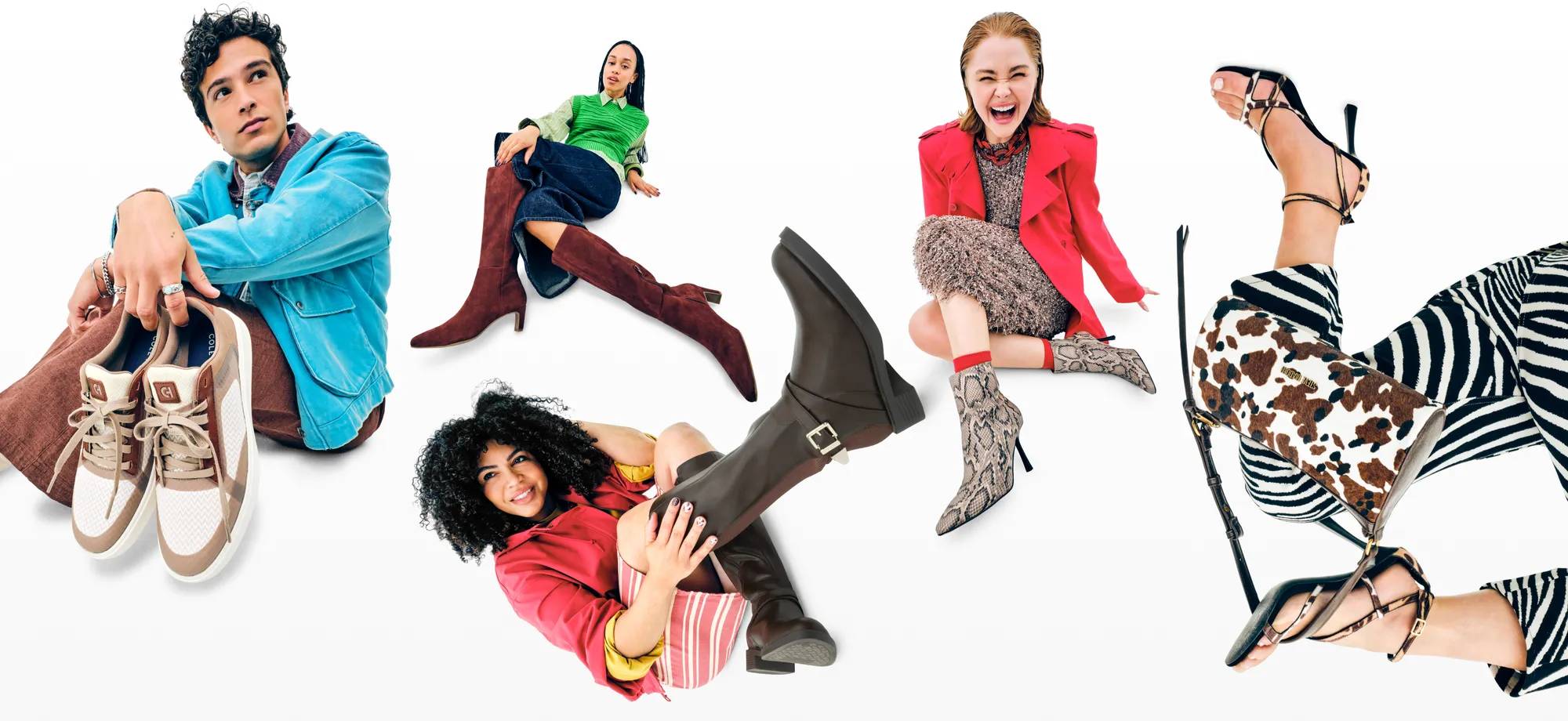 Models wearing the hottest shoe trends for fall. Read all about what shoes you should snag before the weather cools down.