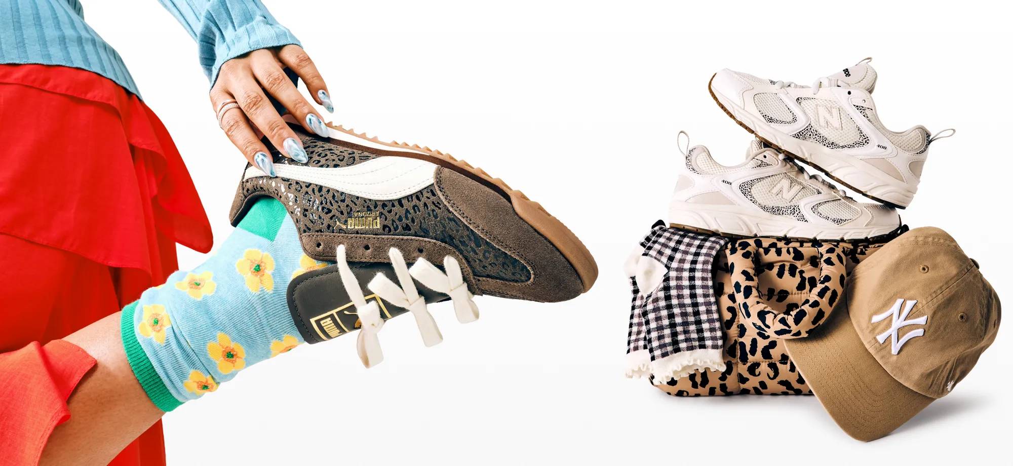 Models wearing the hottest animal print trends for fall. Read all about what shoes you should snag before the weather cools down.