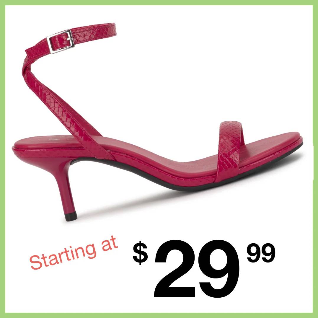 Featuring a women's hot pink heel.