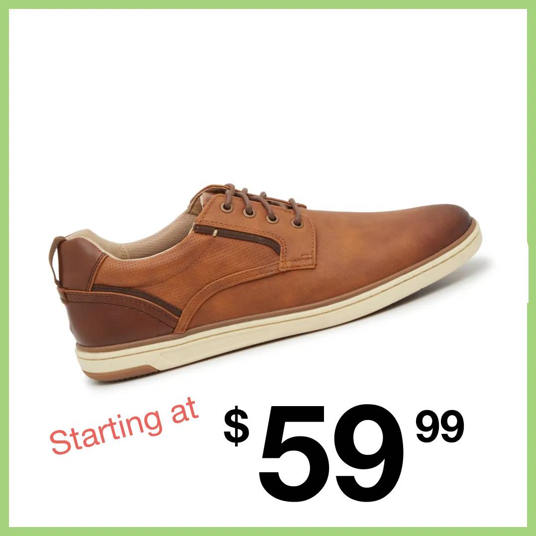 Featuring a men's hybrid dress sneaker.