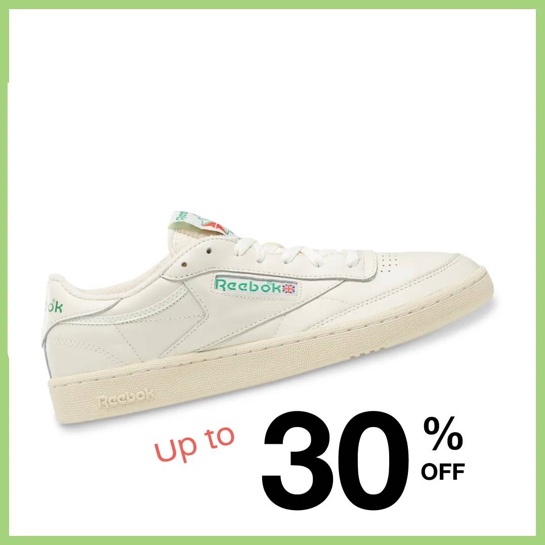 Featuring a men's Reebok sneaker.