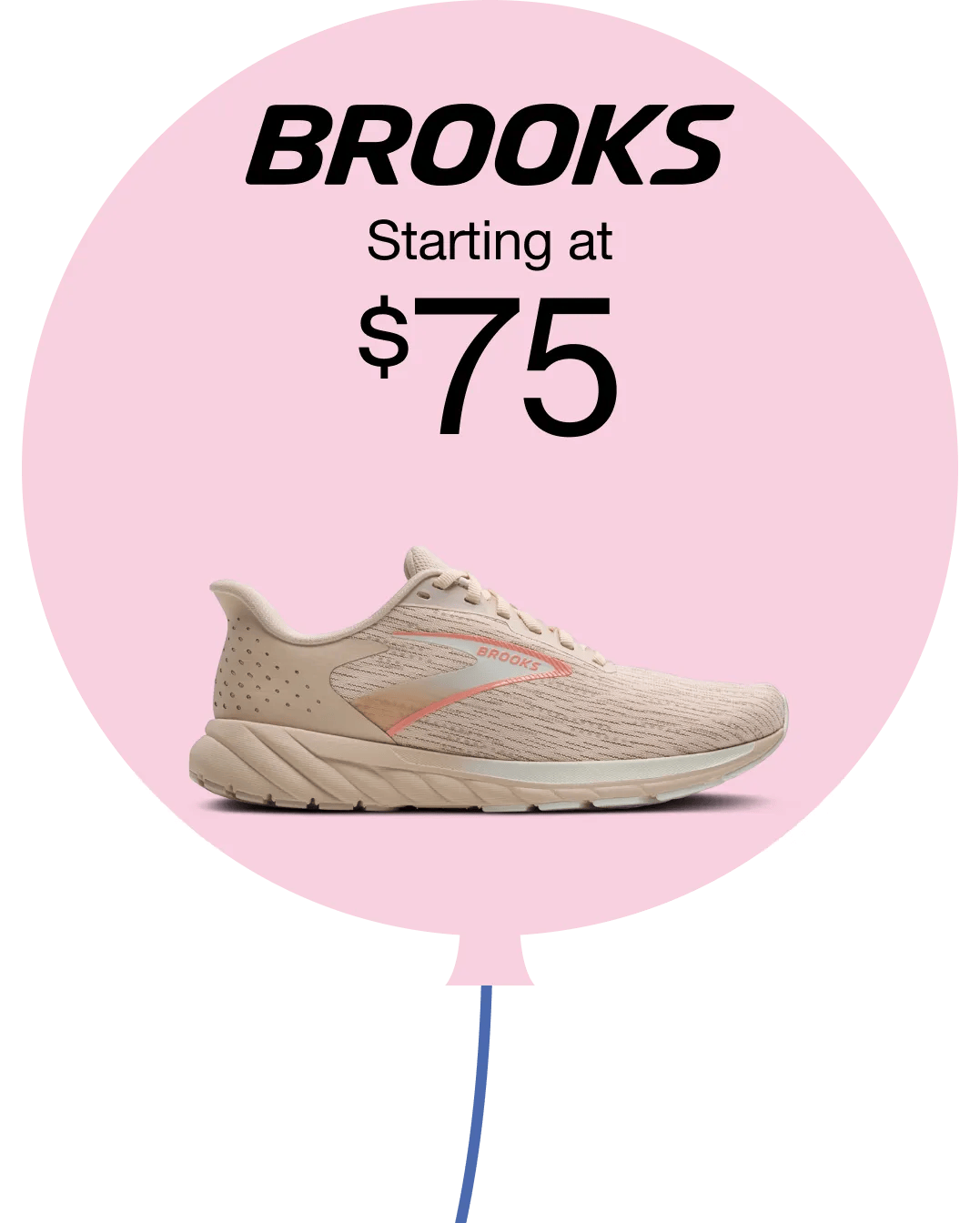 Featuring a pink balloon with a Brooks sneaker and logo inside.