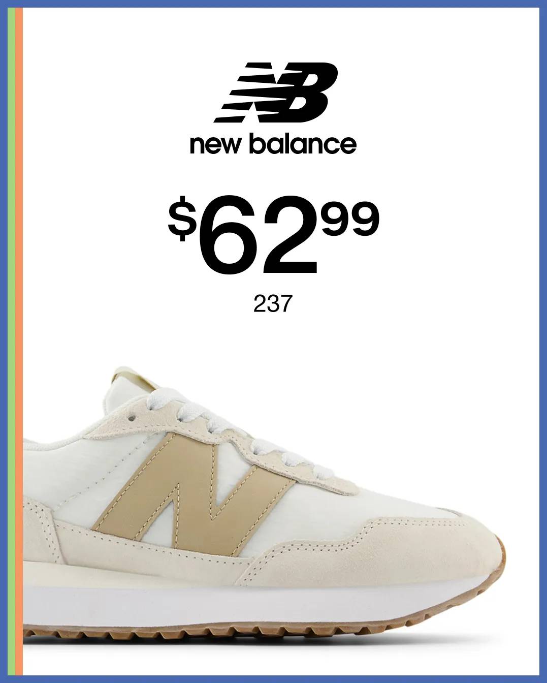 Featuring a women's New Balance sneaker.