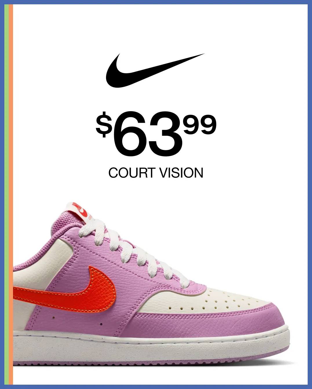 Featuring a pink Women's Nike sneaker.