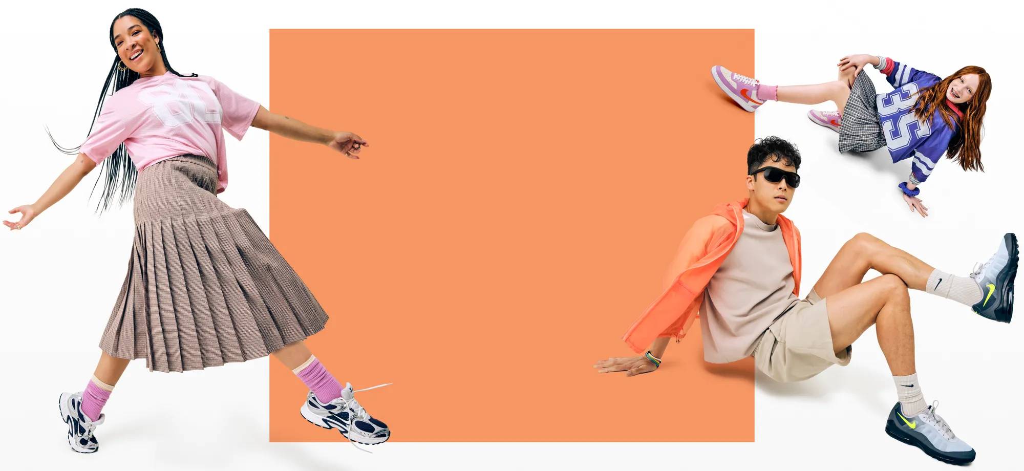 Featuring young adults wearing an assortment of sneakers from Nike.