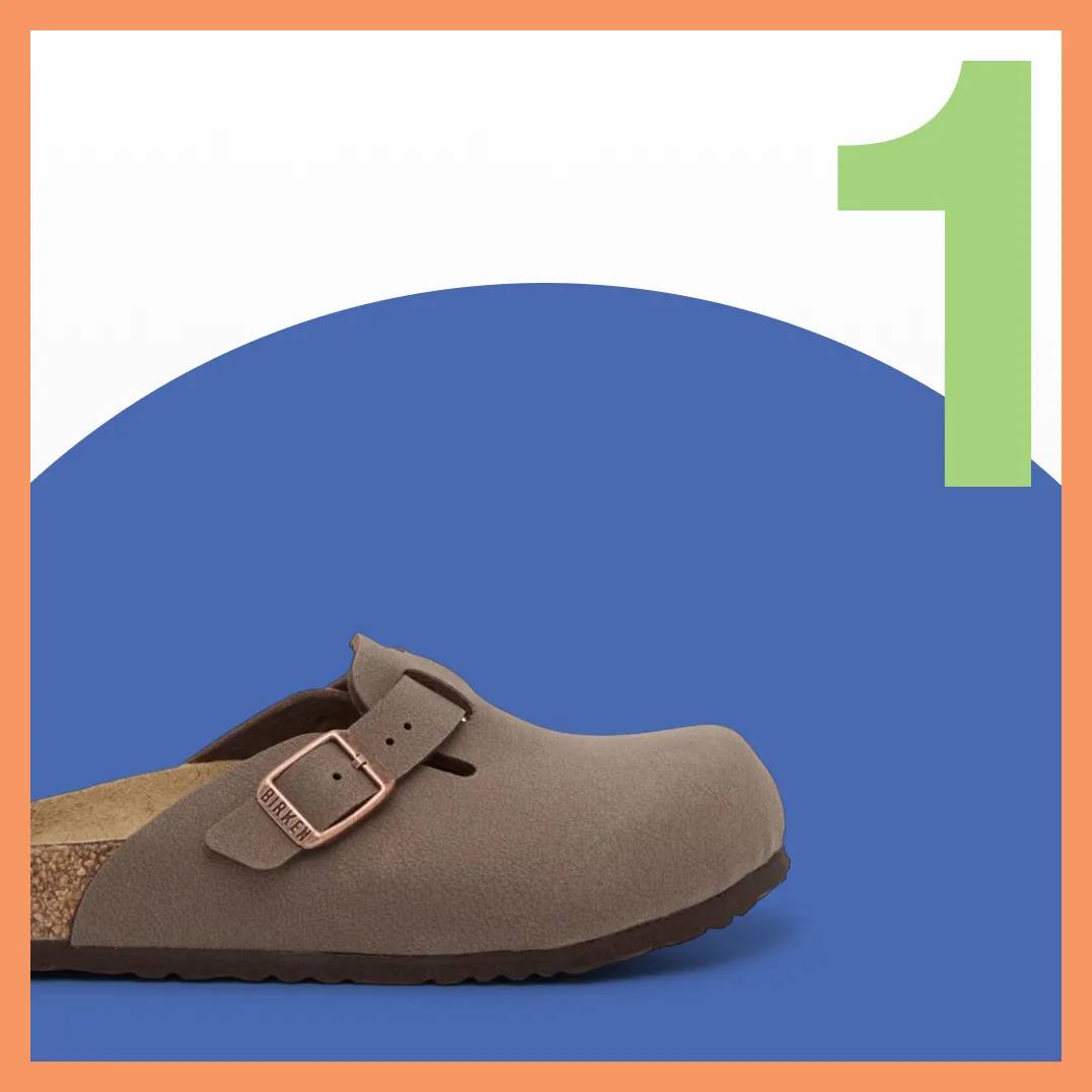 Featuring a kids' Birkenstock clog