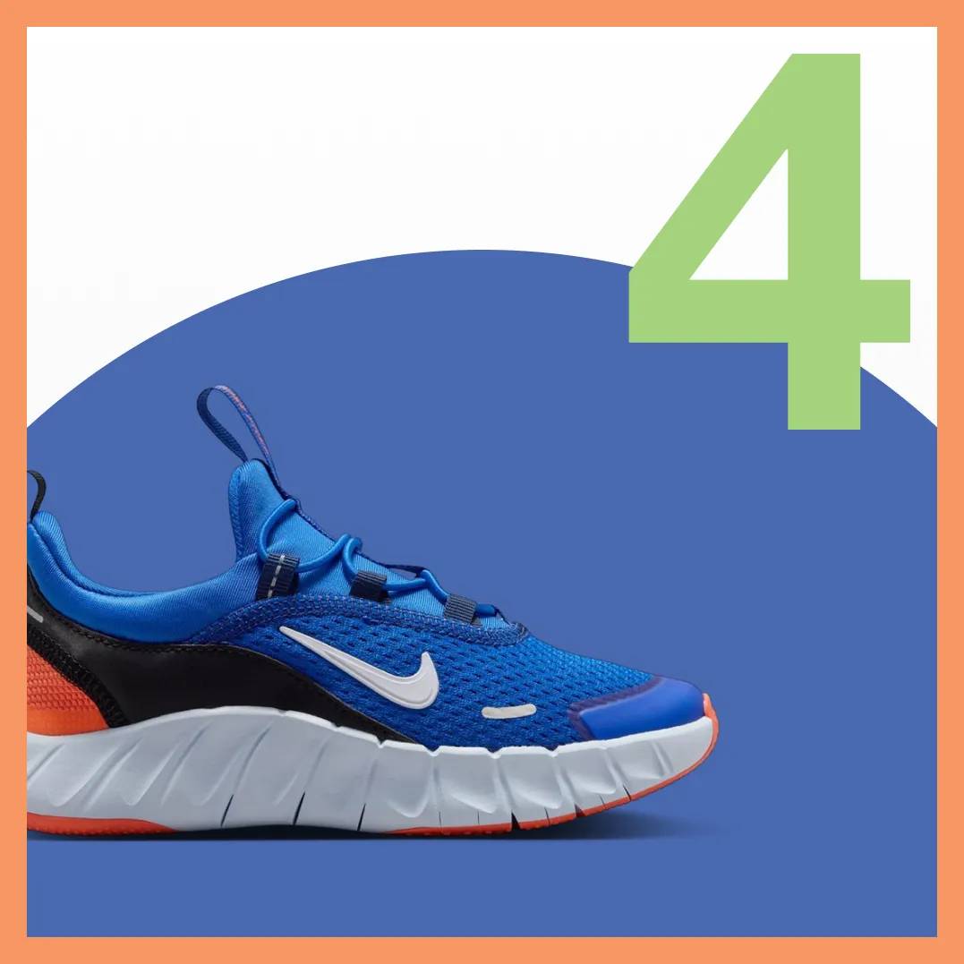 Featuring a kids' Nike Free Ride sneaker.