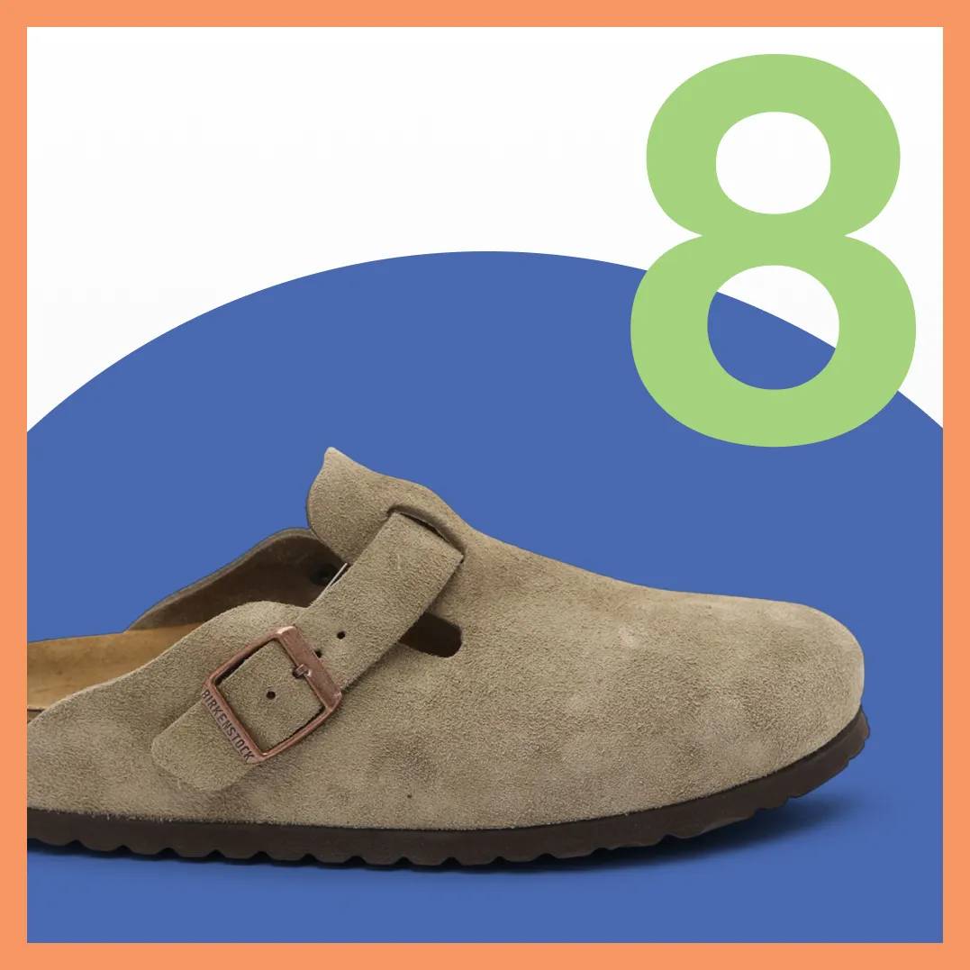 Featuring a women's Birkenstock Boston Clog.