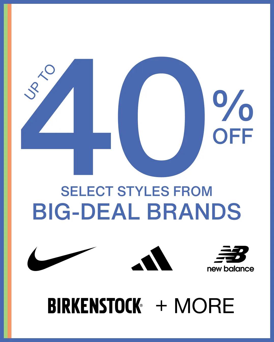 Featuring brand logos from Nike, adidas, New Balance and Crocs