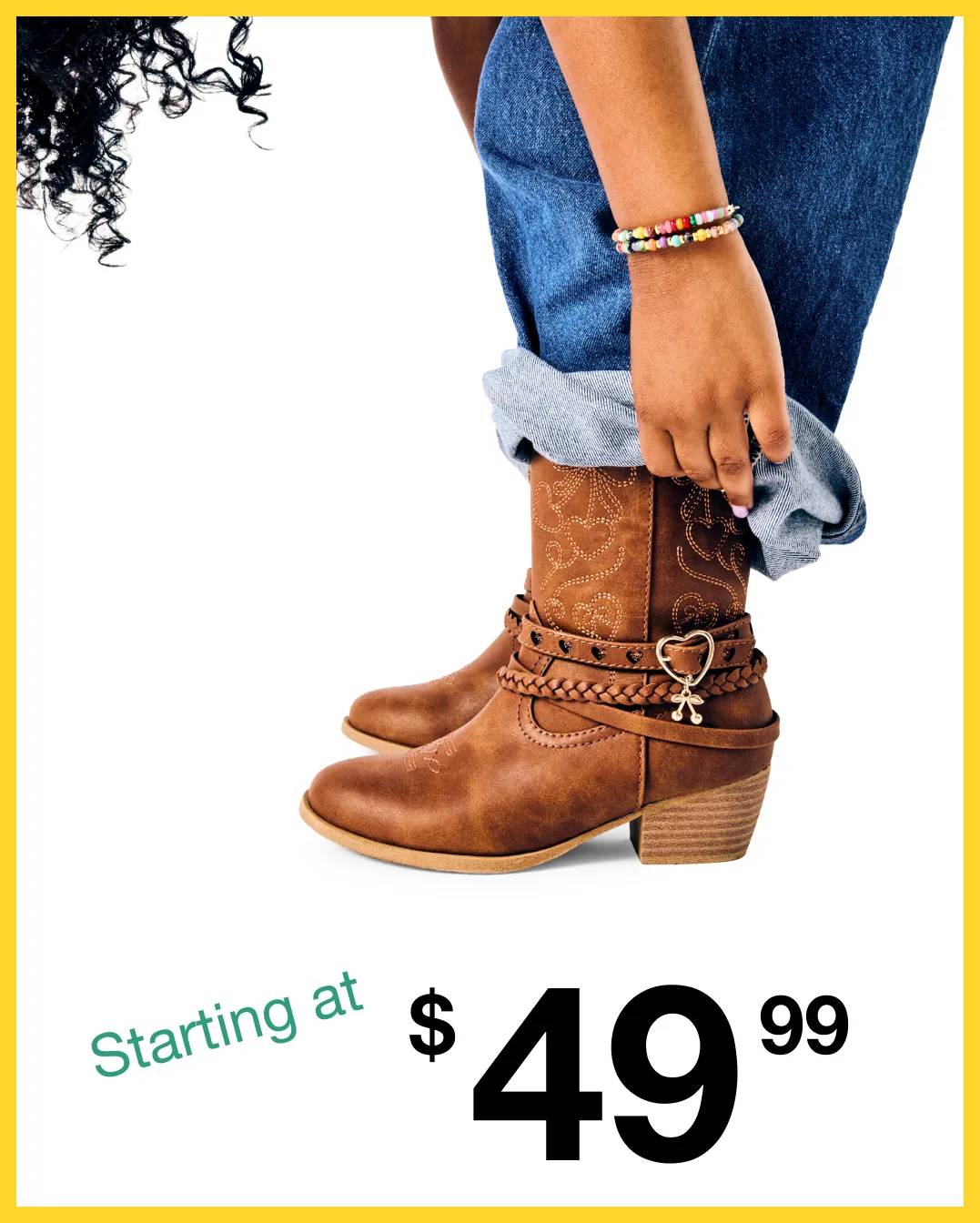 Featuring a pair of kids' boots.