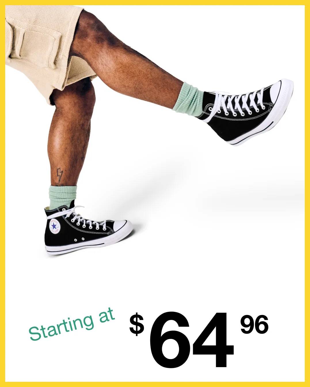 Featuring a pair of Converse sneakers.