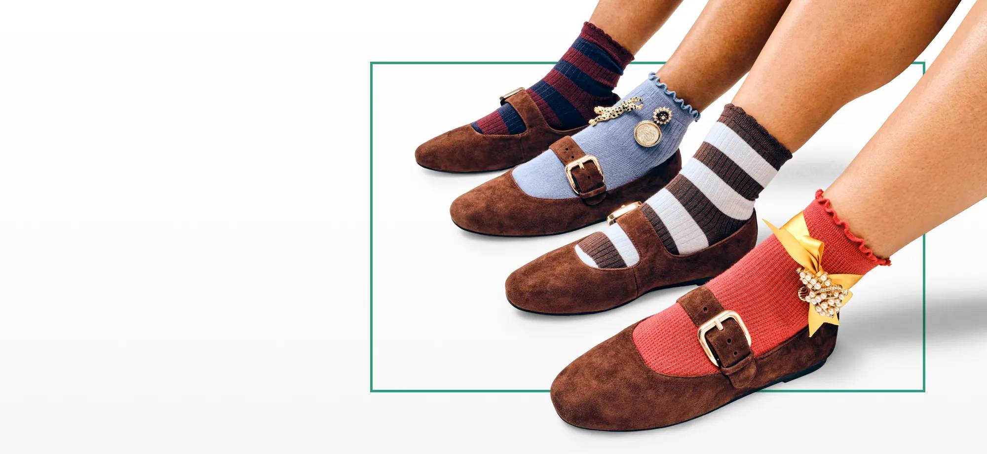 Featuring an assortment of mary jane flats.