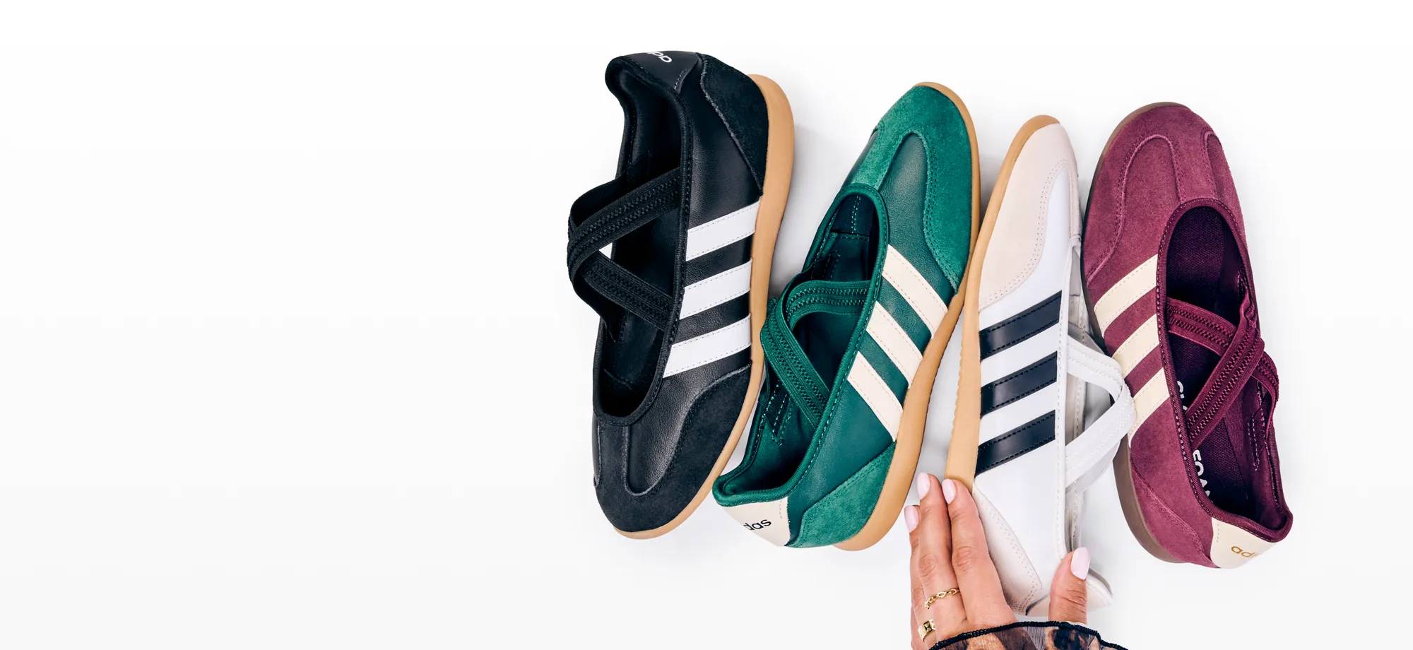 Featuring an assortment of adidas Barreda Mary Jane sneakers.