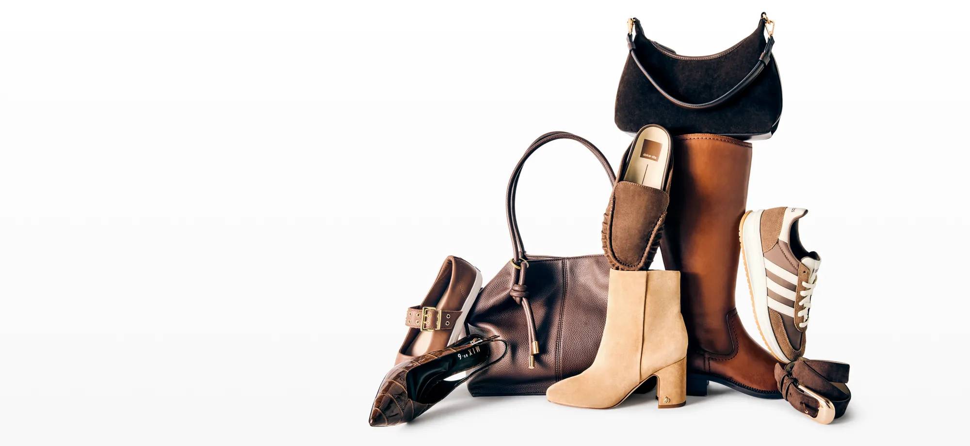 Featuring a model with an assortment of different shoe styles. Click to read more about how to find the right fit at DSW.