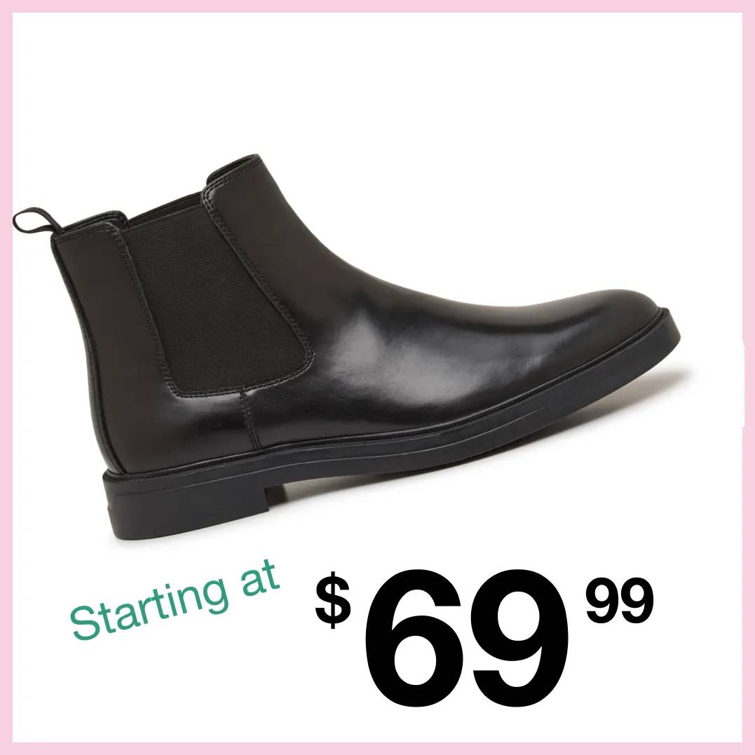 Featuring a black boot for men.