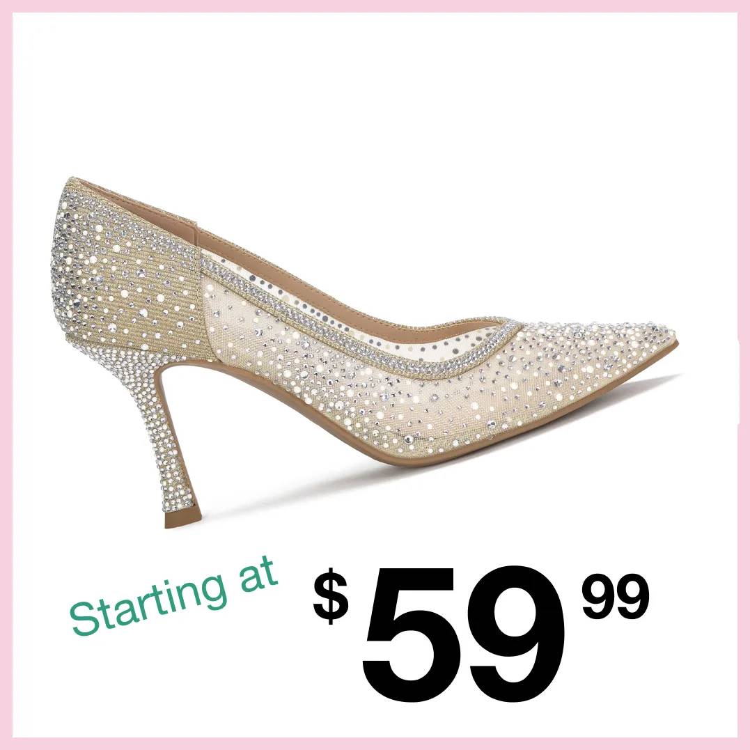 Featuring a silver sparkly heel.
