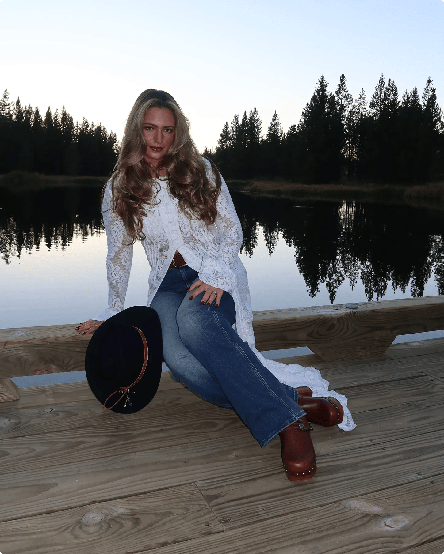 Featuring Maria Ciuffo wearing boots in Montana.